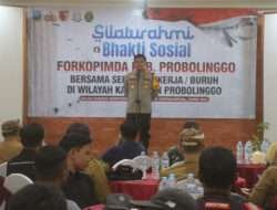 Jelang May Day Polres Probolinggo bersama Forkopimda Gelar Silaturahmi Bersama Buruh