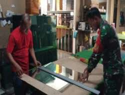 Sambangi Toko Pigura, Ini Himbaun Babinsa Serengan