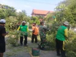Kerja Bakti dan Pembersihan Babinsa Keprabon Bersama Tim Saberling Menyasar Lapangan Pamedan Mangkunegaran