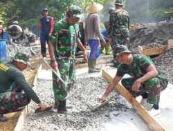 Satgas TMMD Reguler ke-120 Kodim 0806/Trenggalek Gandeng Warga Untuk Percepatan Pembangunan Jalan