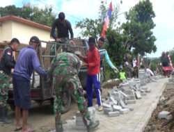 TMMD ke-120 Kodim 0806/Trenggalek Terus Genjot Pemasangan Paving Block