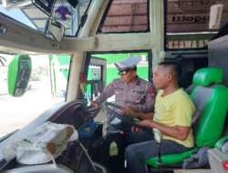Wujudkan Kamseltibcarlantas Polres Pasuruan Kota Lakukan Rampcheck Kendaraan Bus Umum