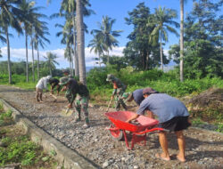 Satgas TMMD Kodim 1307/Poso Mulai Meratakan Jalan Menuju Pengecoran