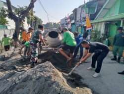 Danramil 01/Laweyan Pimpin Anggota Dan Masyarakat Genjot Pengerjaan sasaran Fisik TMMD Sengkuyung Tahap II Tahun 2024