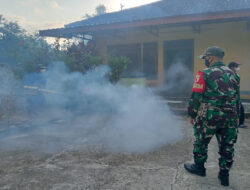 Jaga Kesehatan Lingkungan, Babinsa Kodim 0802/Ponorogo Pendampingan Fogging