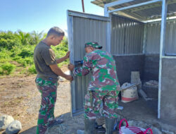 Anggota Satgas TMMD Kodim 1307/Poso Sukses Selesaikan Pembuatan Jamban di Desa Tobamawu