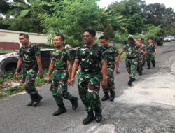 “Semangat Pagi” Guna Jaga Kebugaran Tubuh Tetap Prima, Koramil 04/Jebres Bina Fisik Dengan Jalan Sehat