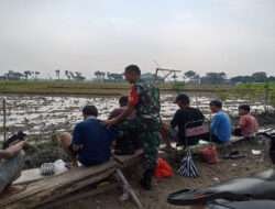 Di Area Sawah Babinsa Jaga Hubungan dengan Petani