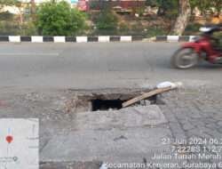 Tak ada Kejelasan kapan Diperbaiki Tutup Saluran yang Rusak, Pengguna Jalan Tanah Merah Utara Merasa Was Was