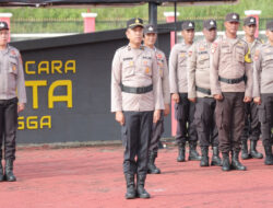 Kapolres Lingga Pimpin Upacara Sertijab dan Pelantikan Pejabat Utama Polres Lingga
