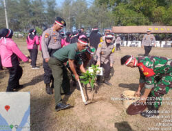 Sambut HUT Bhayangkara Ke-78, Kodim 0801/Pacitan Turut Berkontribusi melalui Aksi Penanaman Pohon