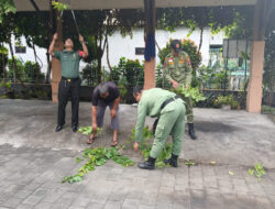 Cekatan dan Trengginas, Babinsa Kratonan Pelopori Kerja Bakti Pembersihan Lingkungan Kelurahan