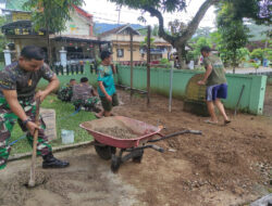 Wujudkan Lingkungan Bersih dan Rapi: Koramil 0806-11 Panggul Lakukan Pembenahan Pangkalan