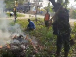 Wujud Peduli, Babinsa Koramil 0801/06 Bandar Hadiri Kegiatan Karya Bhakti