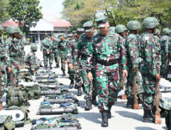 Dukung Kesiapan Lattek Siswa, Puslatdiksarmil Kodiklatal Apel Gelar Material Alins dan Alongins