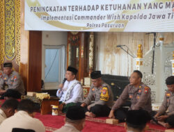 Polres Pasuruan Gelar Binrohtal dan Santunan Anak Yatim, Guna Tingkatkan Iman dan Taqwa Anggota Polri