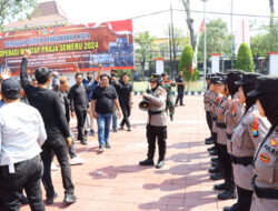 Jelang Pilkada Serentak, Polres Gresik Gelar Peragaan Sistem Pengamanan Kota