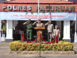 Pastikan Pilkada Kondusif, Polres Pasuruan Apel Gelar Pasukan dan Deklarasi Damai