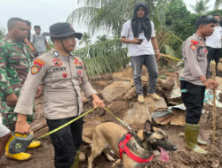 Polri Kerahkan 102 Personel dan Satu Anjing K9 Cari Korban Longsor di Kelurahan Rua, Ternate