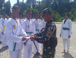 Satdik-3 Kodiklatal Sorong Laksanakan Ujian Kenaikan Sabuk Karate Siswa