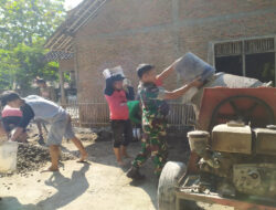 Babinsa Bergotong Royong Bersama Warga, Bangun Talud untuk Cegah Bencana dan Tingkatkan Kesejahteraan