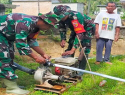 Tingkatkan Hanpangan,Babinsa Koramil 0801/08 Tulakan Lakukan Pendampingan Irigasi Sistem Pompanisasi