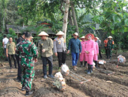 Wujudkan Ketahanan Pangan Mandiri, Polres Blitar Kota Bersama Masyarakat Tanam Jagung di Lahan Aset Polri