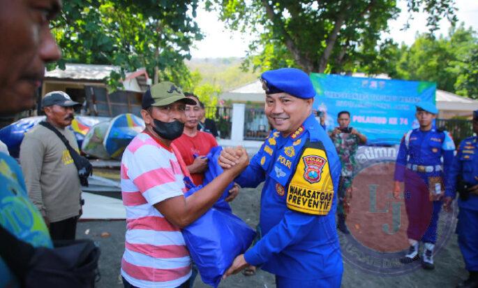 Jaga Ketahanan Pangan, Ditpolairud Polda Jatim Rehab Terumbu Karang di HUT Polairud ke -74