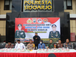 Polresta Sidoarjo Musnahkan Barang Bukti Narkoba Senilai Rp 30 Miliar