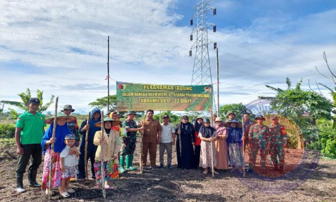 Kolaborasi TNI Bersama Petani Dalam Penanaman Jagung Secara Serentak