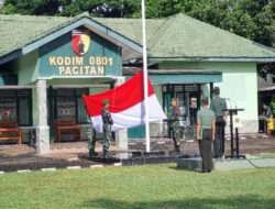 Kodim 0801/Pacitan Gelar Upacara Bendera Hari Senin