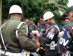 Minimalisir Pelanggaran dan Laka Lalin, Kodim 0801/Pacitan Gelar Cek Kendaraan