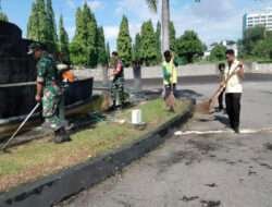 TMP Kusuma Bakti Jurug Jadi Sasaran Karya Bakti Koramil 04/Jebres Jelang Hari Juang TNI AD Tahun 2024