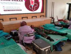 Peduli Kemanusiaan, Anggota Koramil 03/Serengan Ikuti Donor Darah