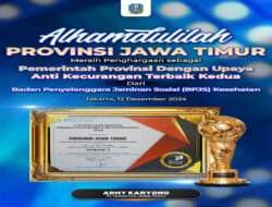 Jatim Raih Penghargaan sebagai Pemerintah Provinsi dengan Upaya Anti Kecurangan Terbaik Kedua