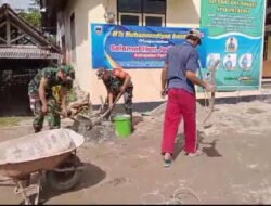 Peran Aktif Babinsa Koramil 0801/06 Bandar Karya Bakti Rehap Sekolah MTS