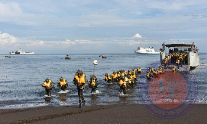 Lattek WJY 23, Siswa Marinir Kodikmar Kodiklatal Laksanakan Latihan Pendaratan Amfibi