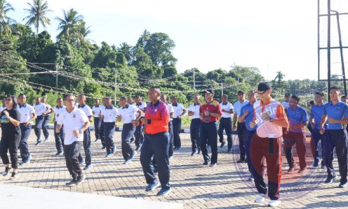 Satdik-4 Kodiklatal Manado Gelar Olahraga Bersama Peringati Hari Ulang Tahun Ke-1