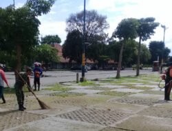 Kerja Bakti Dan Pembersihan Babinsa Keprabon Bersama Tim Saberling Menyasar Lapangan Pamedan Mangkunegaran