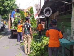 Ciptakan Lingkungan yang Bersih, Koramil 03/Serengan Gandeng Saberling Kerja Bakti