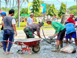 Karya Bhakti Pengecoran Jalan, Ini Harapan Danramil 0801/01 Pacitan