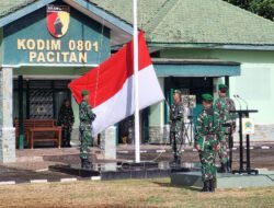 Bacakan Amanat Panglima TNI, Kodim 0801/Pacitan Gelar Upacara Bendera 17-an