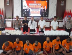 Polres Mojokerto Kota Amankan 7 Tersangka Narkoba, Sita Ratusan Ribu Butir Pil LL dan 67,89 gr Sabu