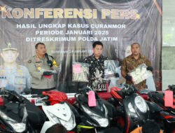 Polda Jatim Berhasil Ungkap Jaringan Curanmor Lintas Kota, Amankan 134 Ranmor