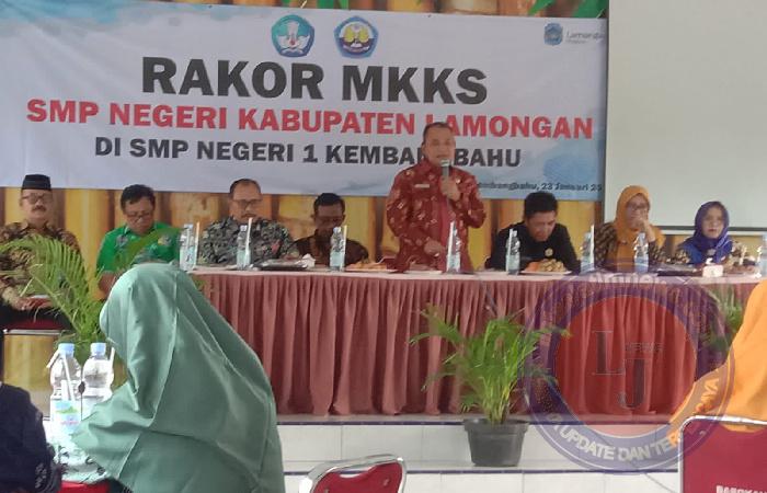 Rapat Koordinasi MKKS SMP Negeri Kabupaten Lamongan di SMP Negeri 1 Kembangbahu