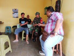 Sembari Nikmati Tahu Kupat, Babinsa Kratonan Selipkan Pesan Jaga Kebersihan Lingkungan