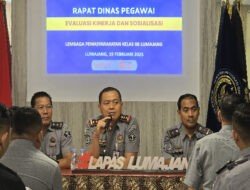 Lapas Kelas IIB Lumajang Gelar Rapat Dinas di Aula Wiraradja
