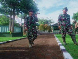 Peduli Lingkungan, Anggota Kodim 0801/Pacitan Laksanakan Pembersihan Pangkalan
