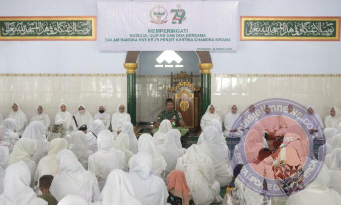 Persit KCK Cab. XVI Dim Ponorogo Gelar Peringatan Nuzulul Quran dan Doa Bersama HUT ke 79 Persit Tahun 2025