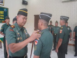 Dandim Pimpin Upacara Kenaikan Pangkat Prajurit Kodim Boyolali Atas Dedikasi dan Loyalitasnya